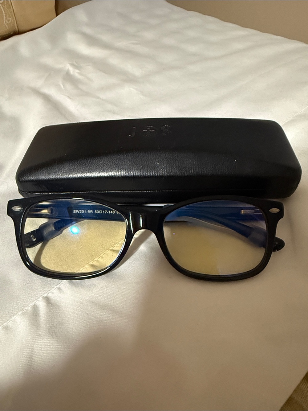 Black Men's Blue-Light Blocking Glasses with Protective Case